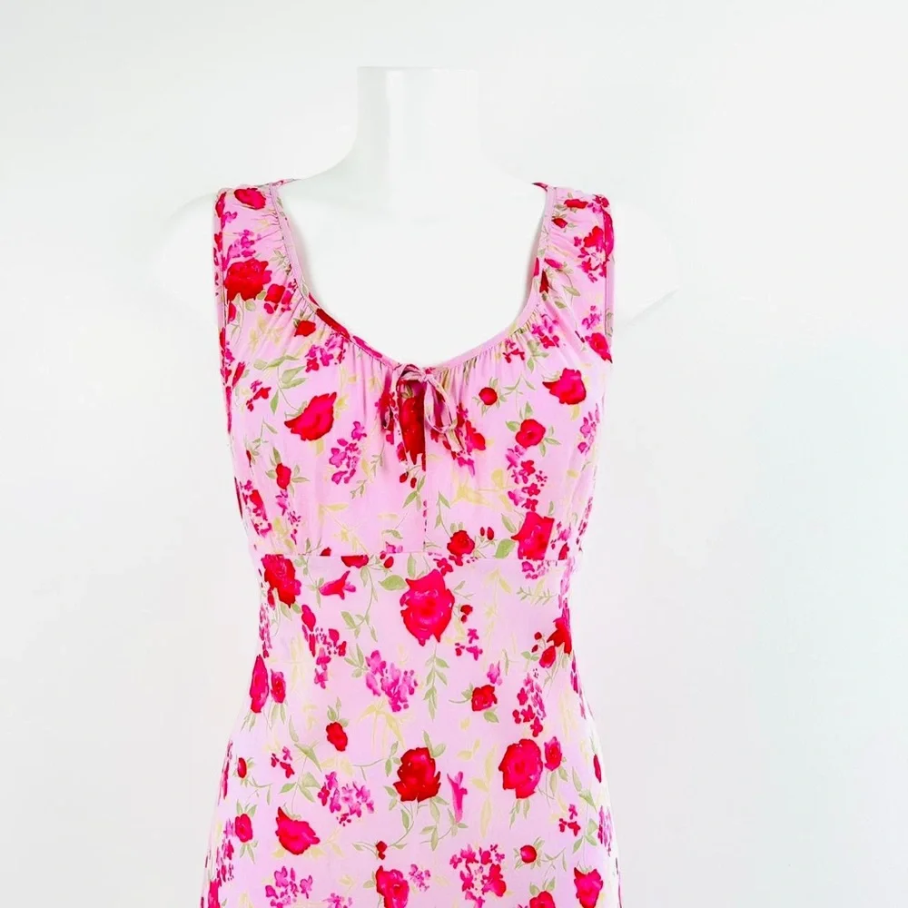 90s Y2k Vintage NEXT babydoll Dress UK12 Pink Florals Cottagecore Fairycore - Picture 3 of 7